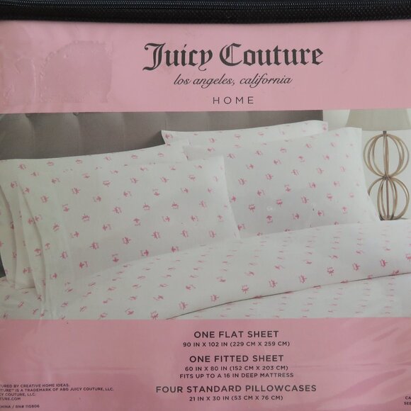 Juicy Couture 6 Pcs Animal Print Queen Sheet set - Picture 2 of 7